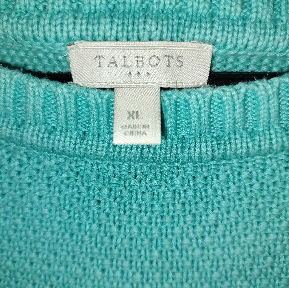 Talbots Tiffany Blue Crewneck 100% Cotton Sweater